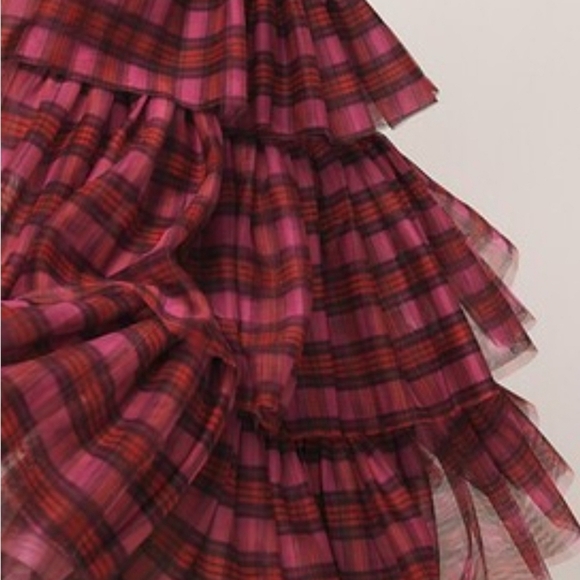Kimchi Blue Backless Plaid Dress in Red, Pink and Burgundy  Size L - Picture 7 of 9
